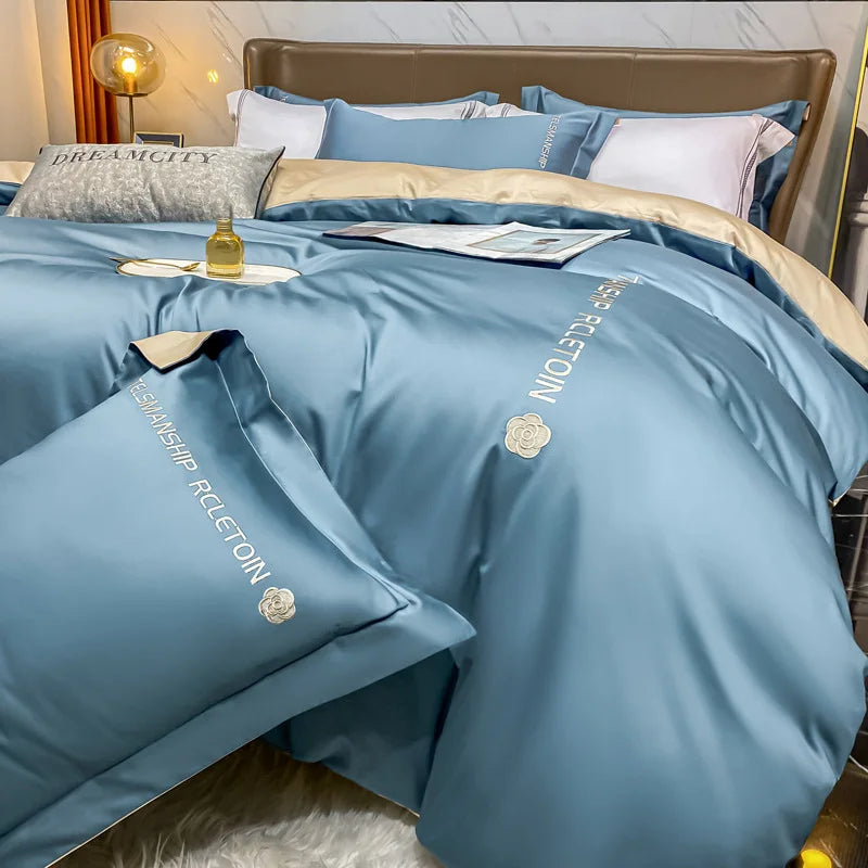 Thickened Brushed Pure Cotton 4-piece Bedding Set