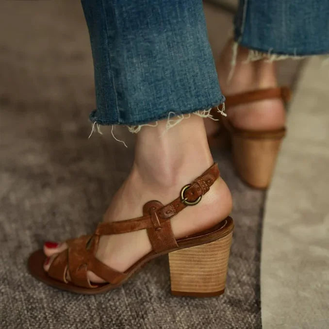 Leather Chunky Heel