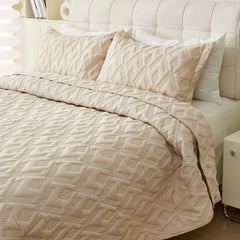 Pure Color Quilted Bedding Set
