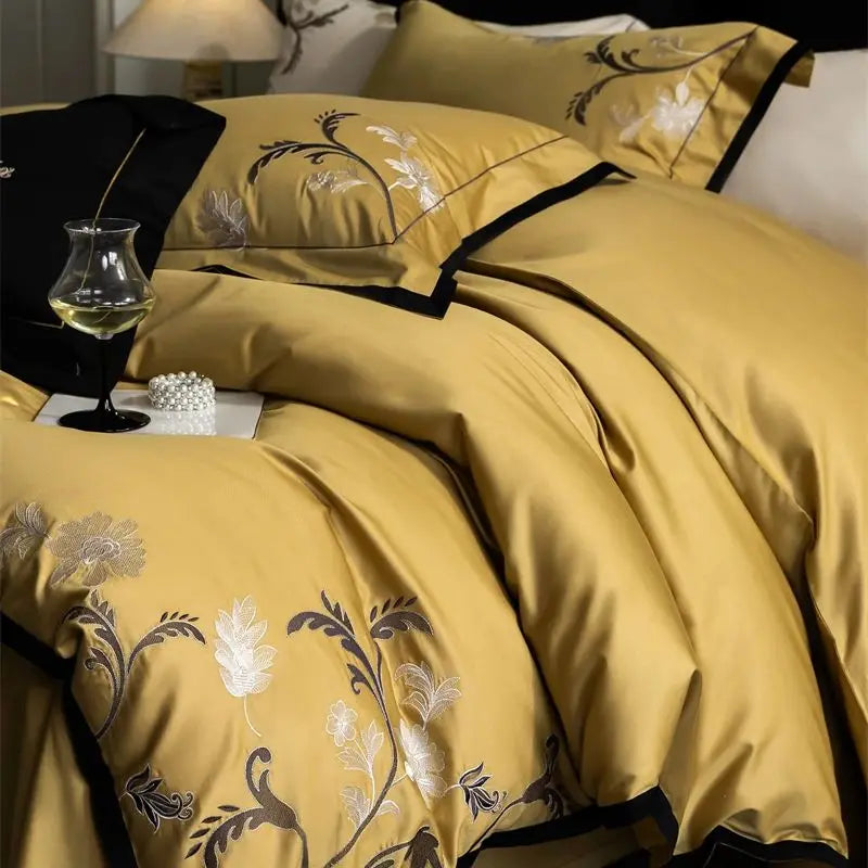Premium 1000TC Egyptian Cotton Luxury Embroidery Queen King Size Bedding Set
