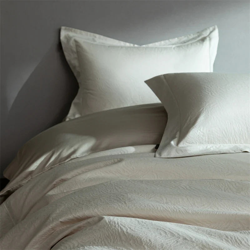 1000TC Egyptian Cotton Thick Weave Jacquard Luxury Solid Color Bedding Set