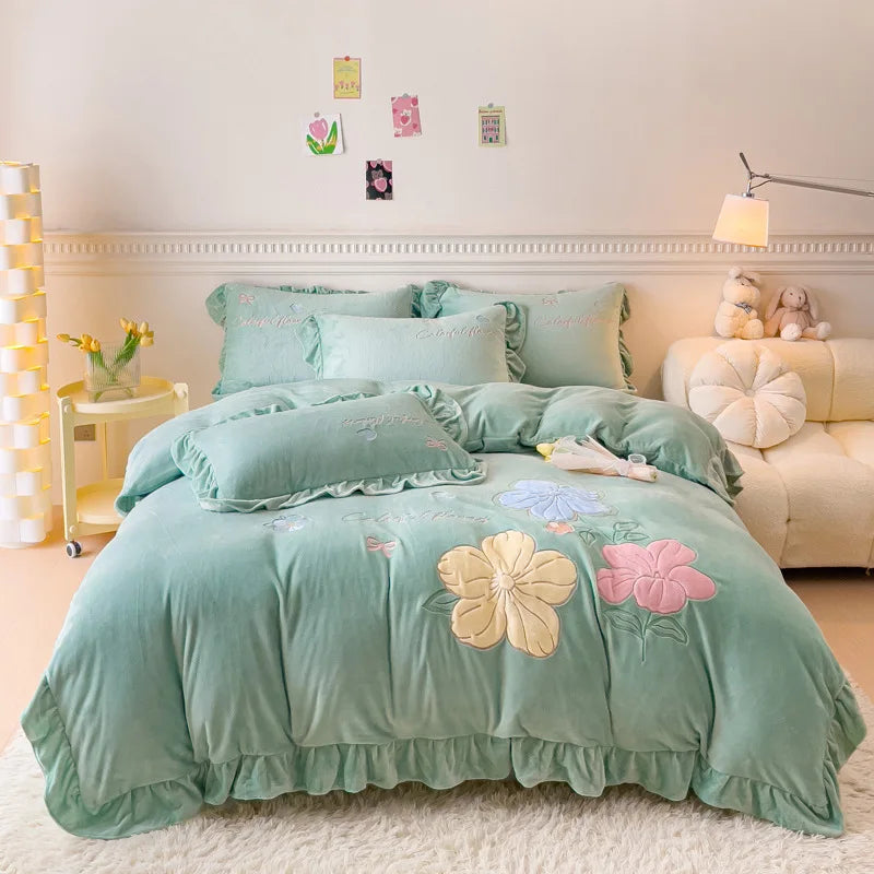 Winter Warm Velvet Bedding Set