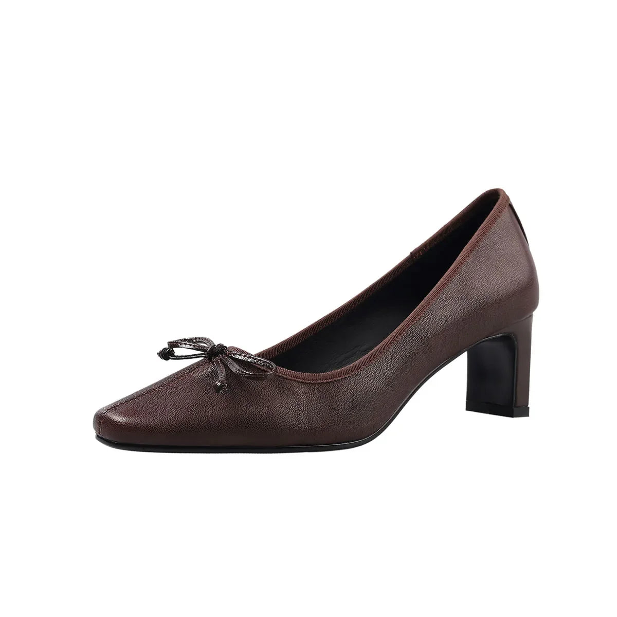 sheepskin square toe pull-on Chunky Heels