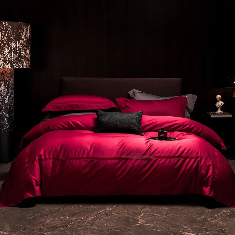 1000TC Egyptian Cotton Burgundy Luxury Bedding Set