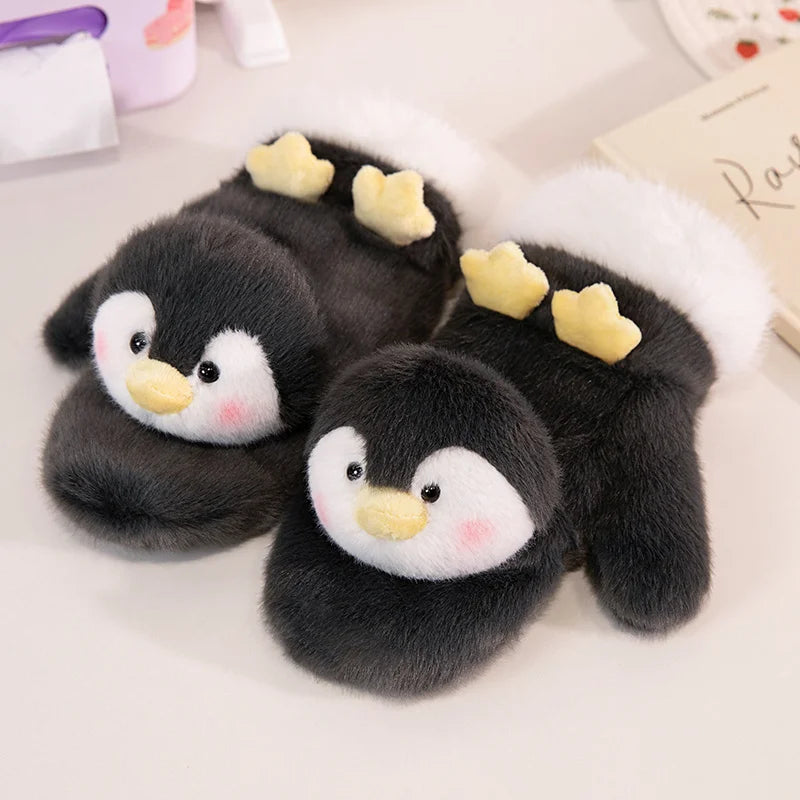 Cute Plush Cartoon Animals Soft Warm Gloves