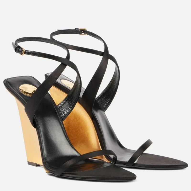 Design Golden Platform High Heels