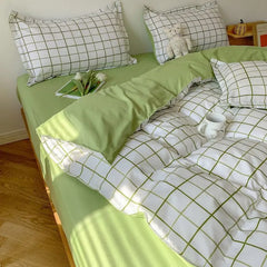 Floral Ins Style Duvet Cover Set Flat Sheet Pillowcase No Filler Soft Single Double Size Boys Girls 2024 Bedding Linens