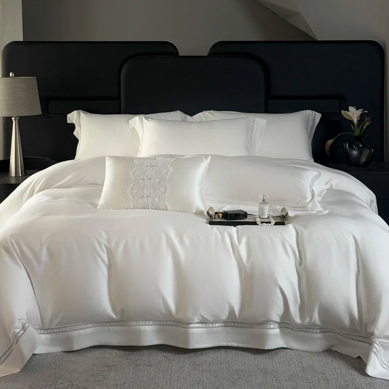 800TC Lyocell Bamboo Fiber Soft Silky Cool Feeling Summer Bedding Set