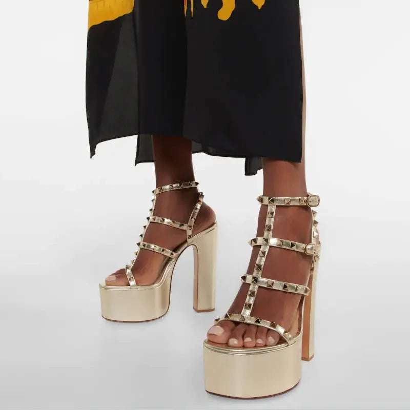 Open-Toe Thin Belt Waterproof Platform Super High Sexy Sandals