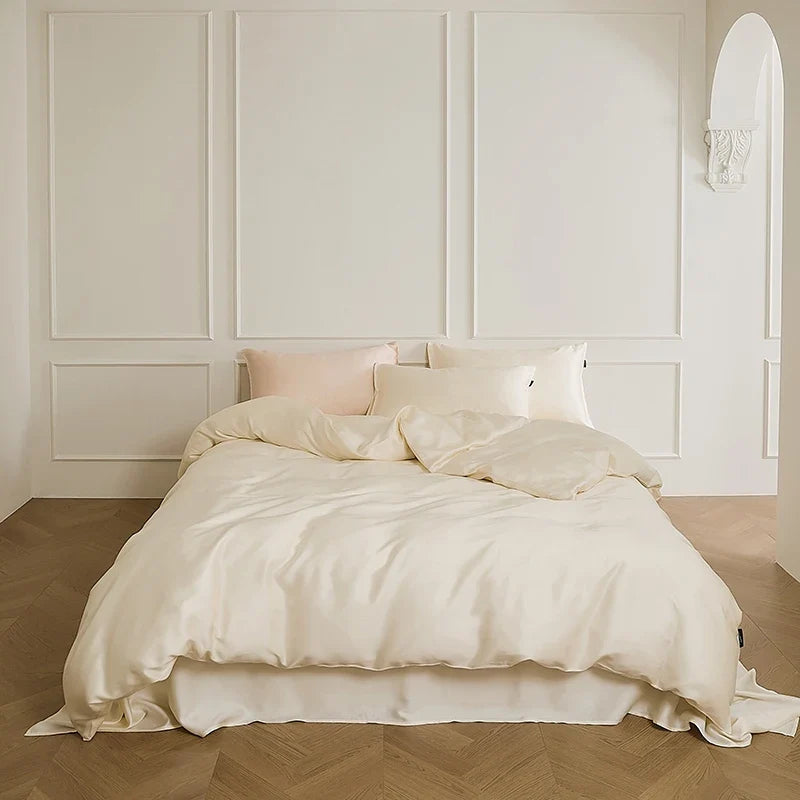 600TC Lyocell Soft Silky Cooling Solid Color Bedding Set