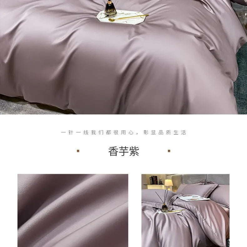 Grade A Long Staple Cotton Luxury High End 4 Piece Bedding Set