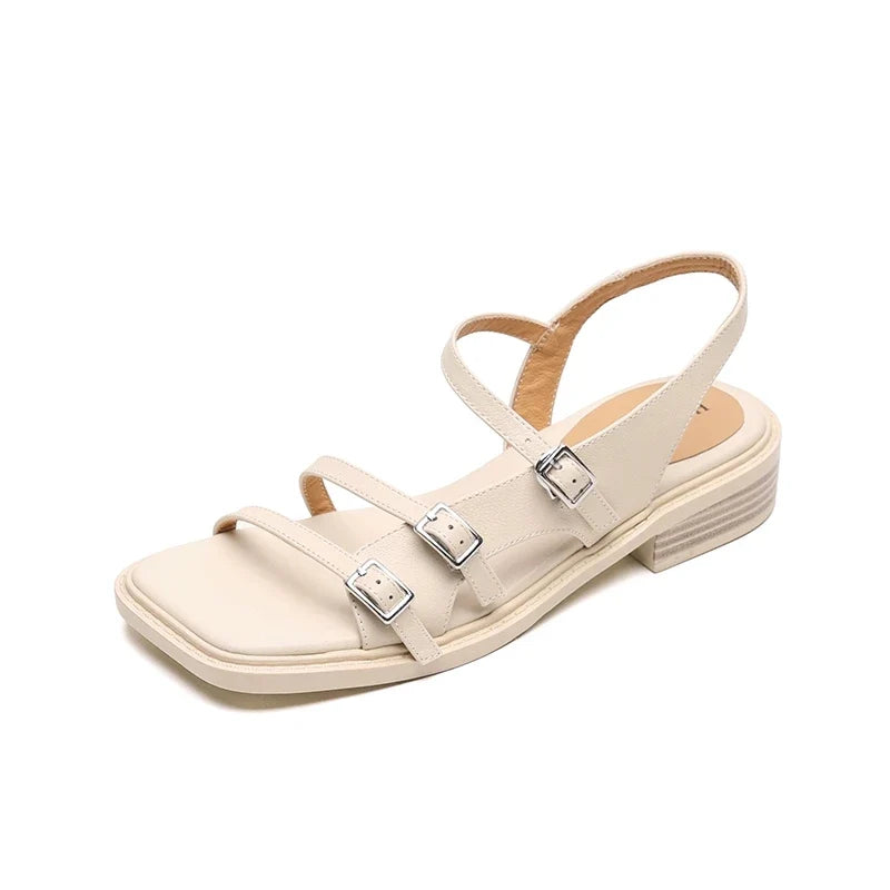 leather cowhide thick Heel