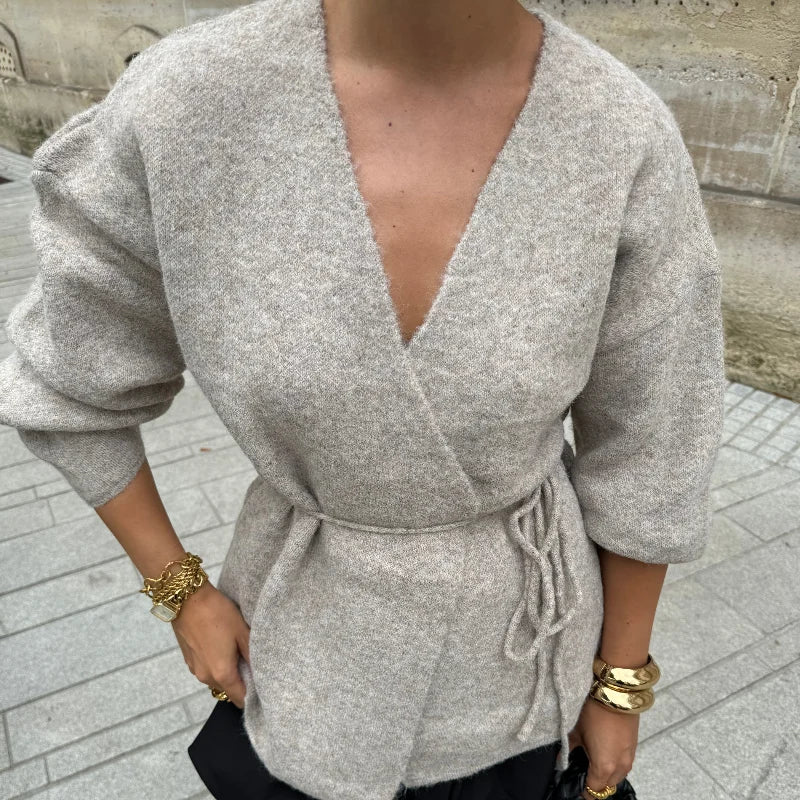Larsa V Neck Knitted Cardigan