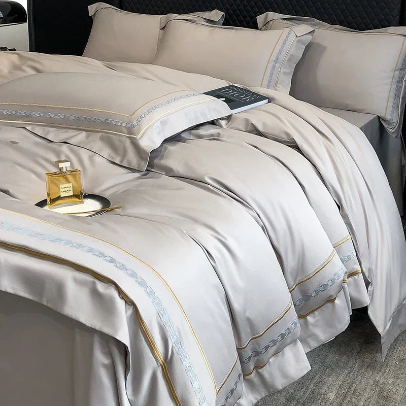 100% Egyptian Cotton Luxury Embroidery Hotel Style Bedding Set