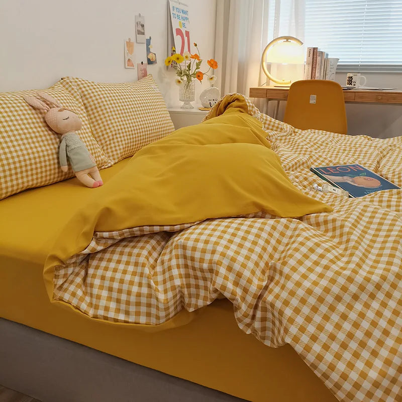 Japanese Plaid Bedding Sets