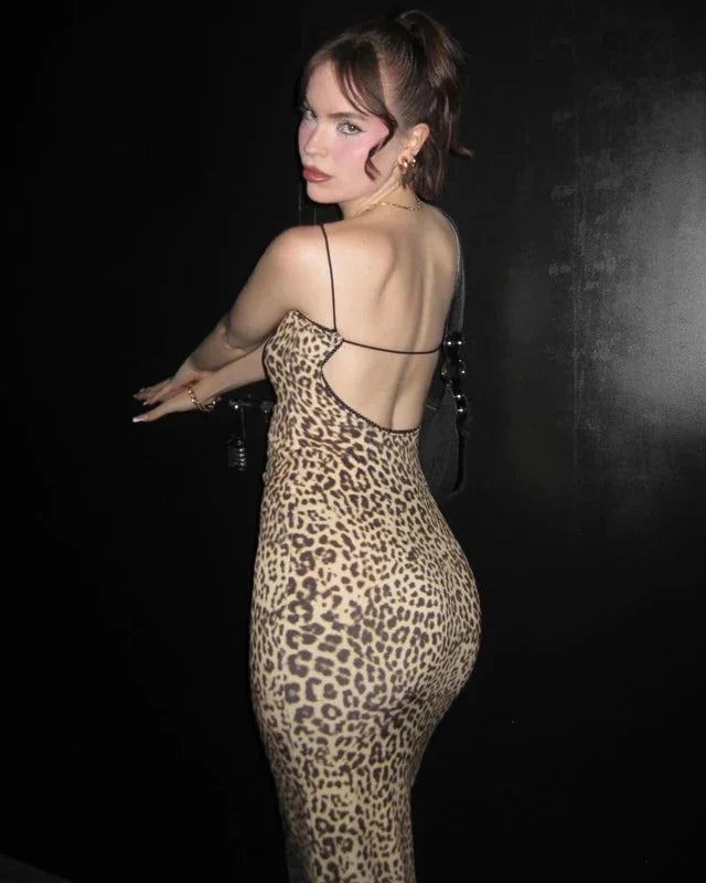 Gisella Leopard Pint Maxi Dress