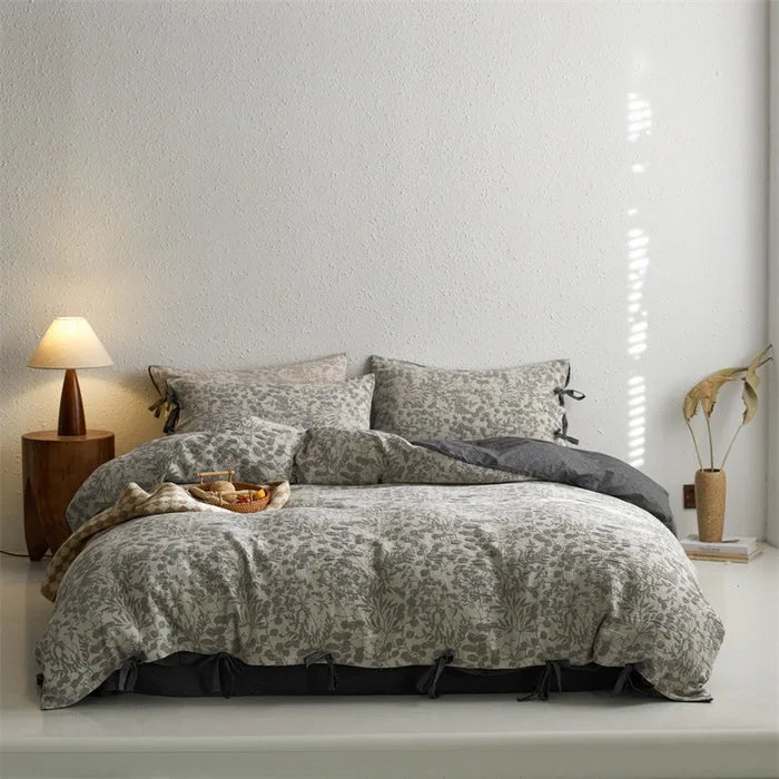 100% Cotton Double Layer Gauze Four Piece Bedding Set