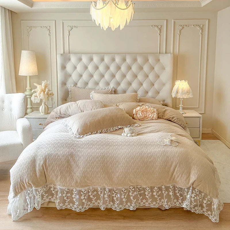 Crystal Velvet Winter Warm Thickened Bedding Set