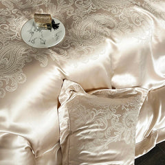 Satin Jacquard 1000TC Egyptian Cotton Patchwork European Luxury Bedding Set