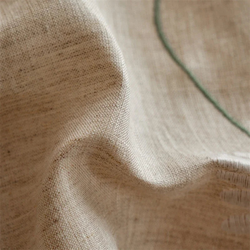100% Pure Linen Vintage Flowers Embroidery Ruffles Luxury Bedding Set