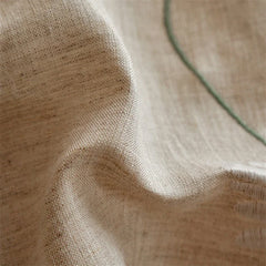 100% Pure Linen Vintage Flowers Embroidery Ruffles Luxury Bedding Set