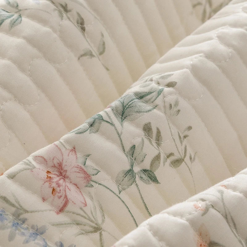 100% Cotton Korean Style Floral Lace Ruffles Princess Bedding Set