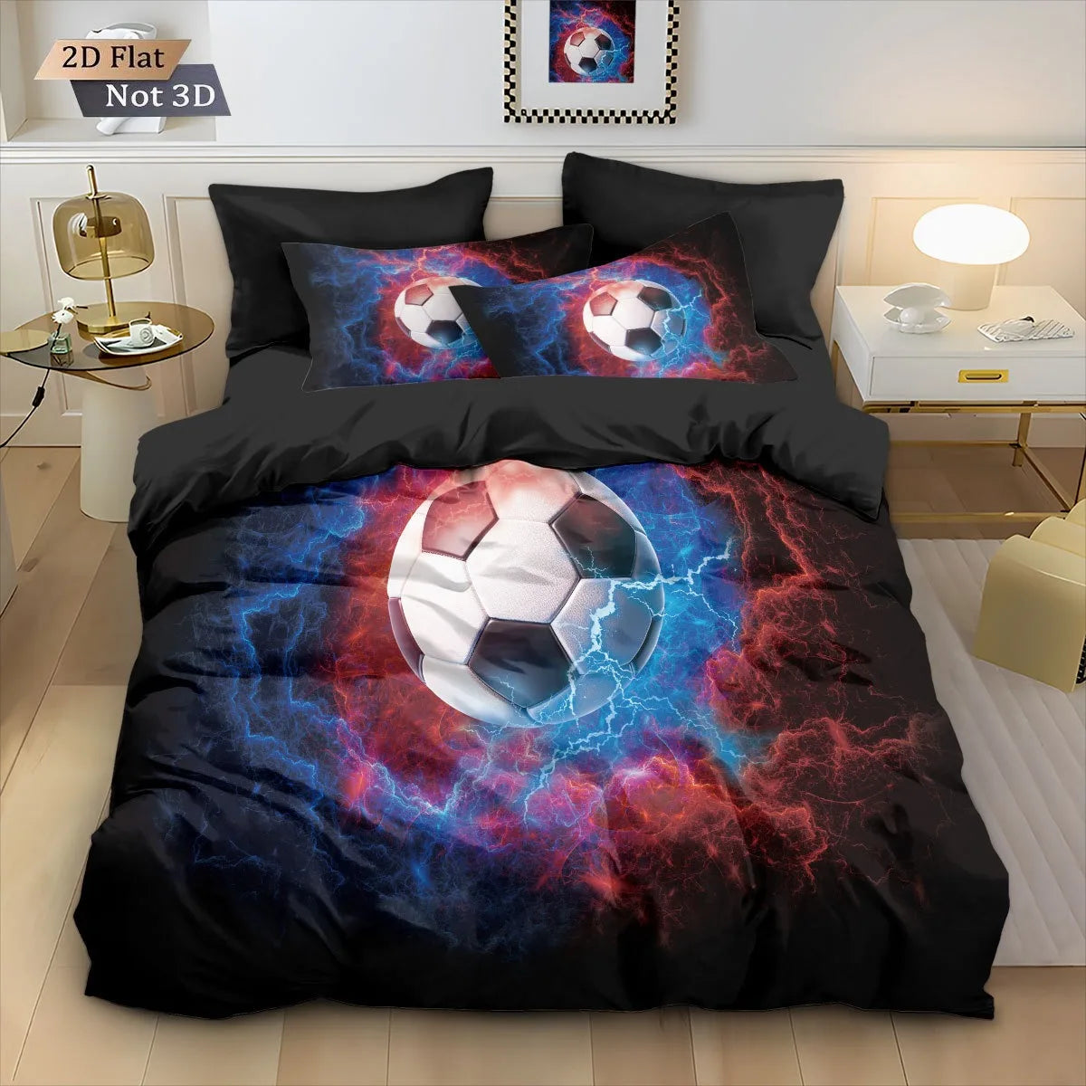 Customized Duvet Cover Set Soccer Football Sports Theme Bedding Set