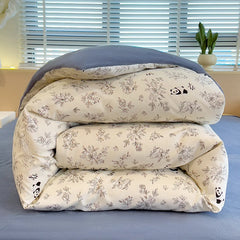 1PC Cute Printed Duvet Cover Twin Queen Student Dorm Comforter Cover Soft Single Sided Velvet Quilt Cover for Single Double Bed