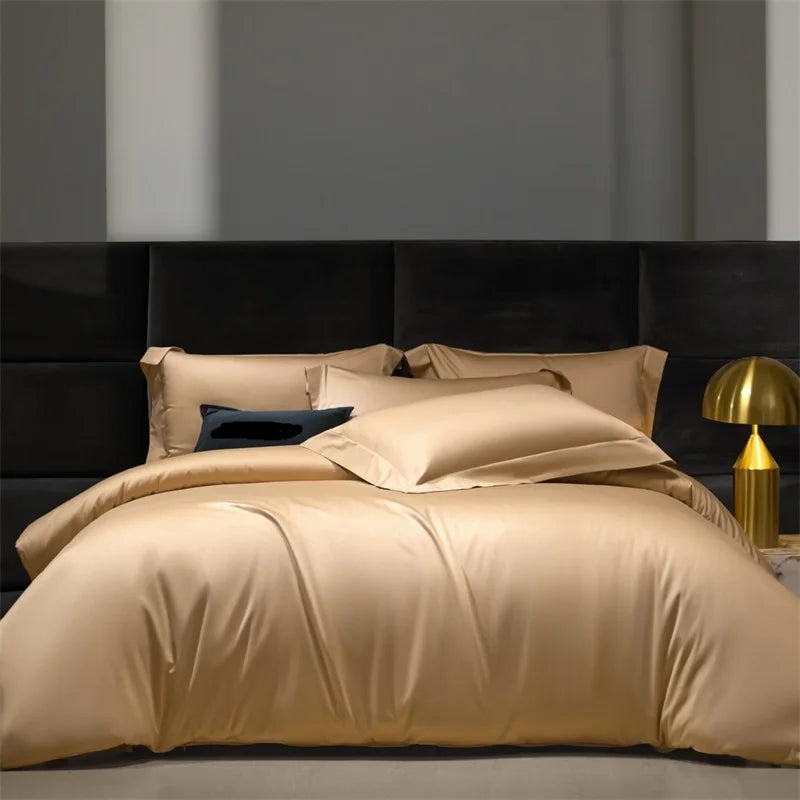 Hotel Grade Solid Color Luxury 1000TC Long Staple Cotton Soft Bedding Set