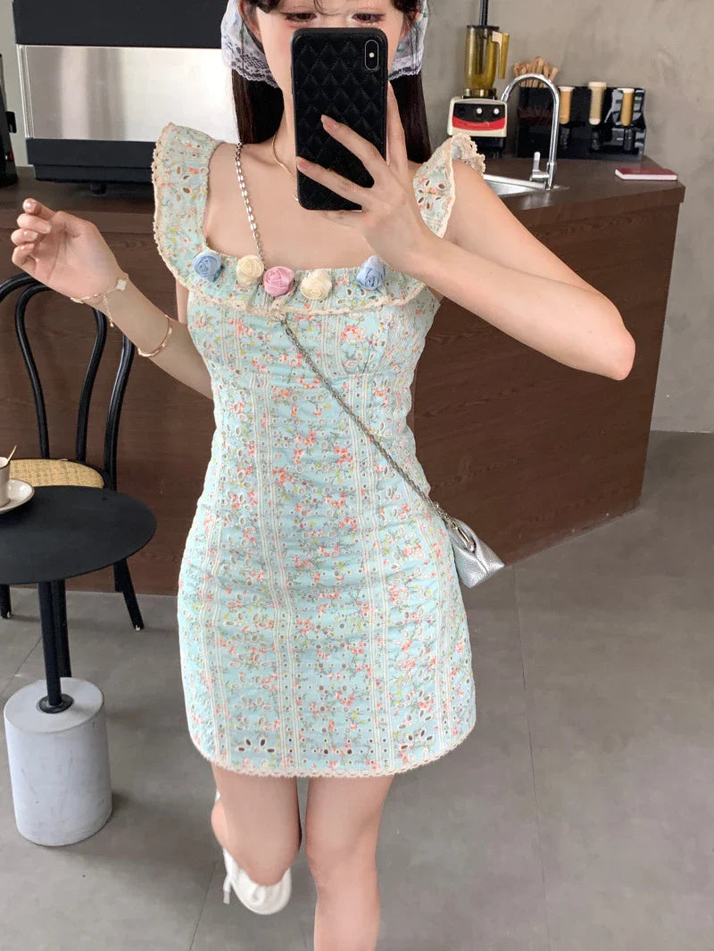 Lotus Rose Garden Fitted Cottagecore Dress