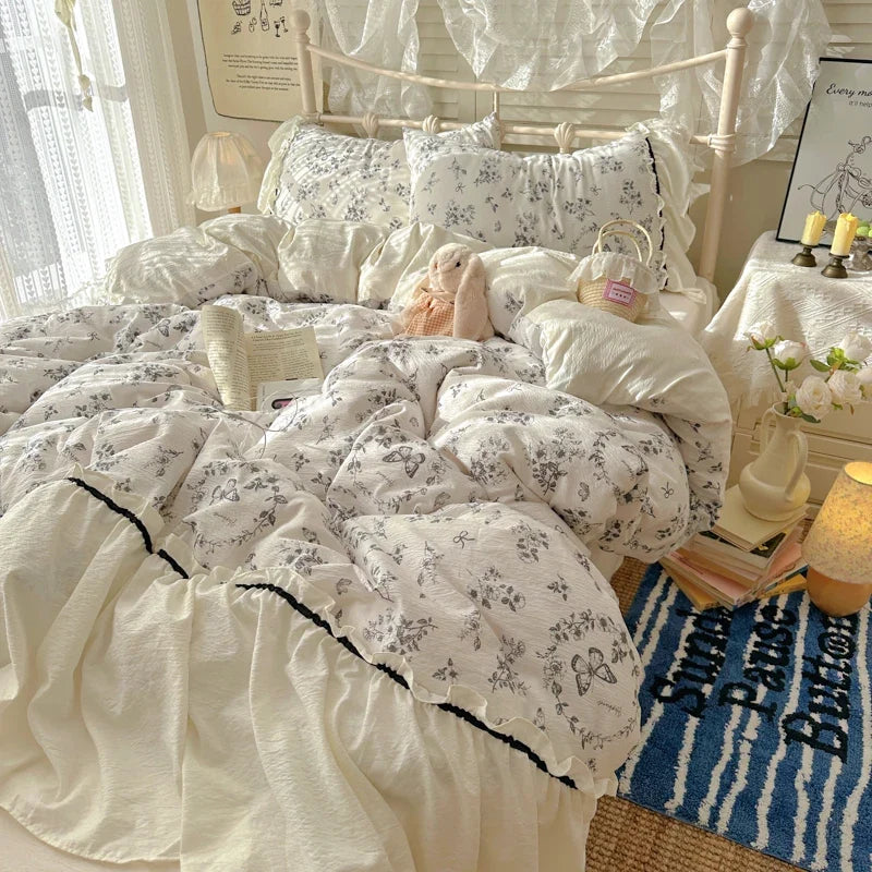 INS Princess Ruffle Printed Bedding Set