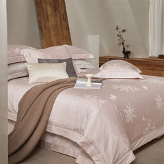 1000TC Egyptian Cotton Butterfly Flowers Jacquard Luxury Bedding Set