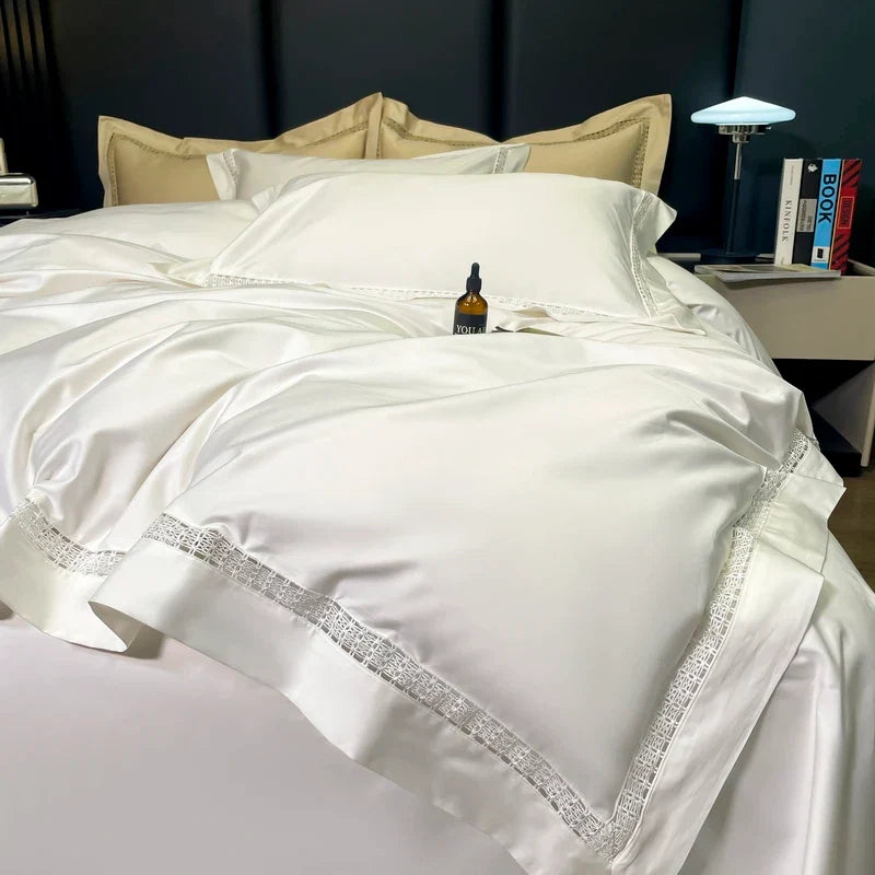4Pcs Luxury 1000TC Egyptian Cotton White Hotel Style Bedding Set
