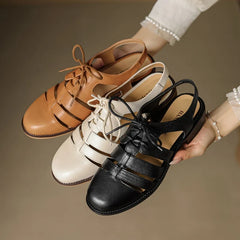 leather cowhide mid Heel