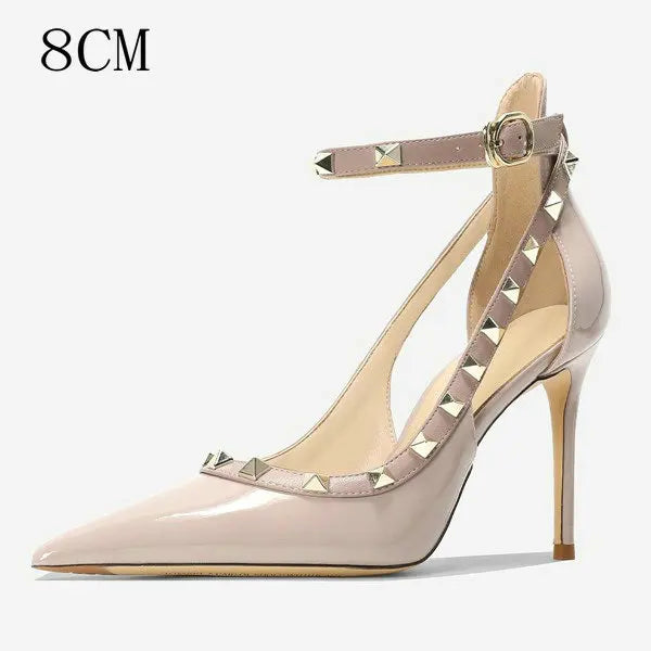 Line With Nude Diamond High Heels