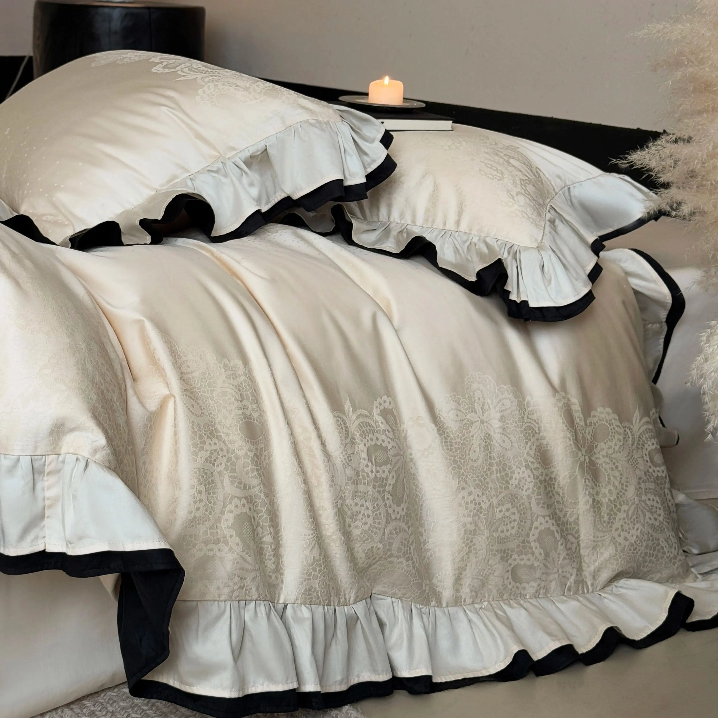 Premium 600TC Egyptian Cotton Jacquard Champagne Luxury Bedding Set