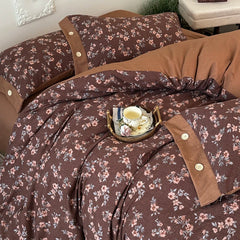 3/4Pcs Korean Princess Style Floral Bedding Set