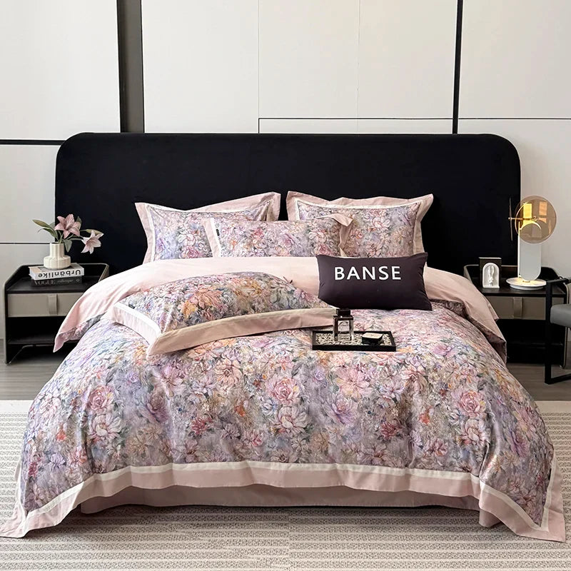 1000TC Egyptian Cotton Luxury Digital Printing Queen King Size Bedding Set