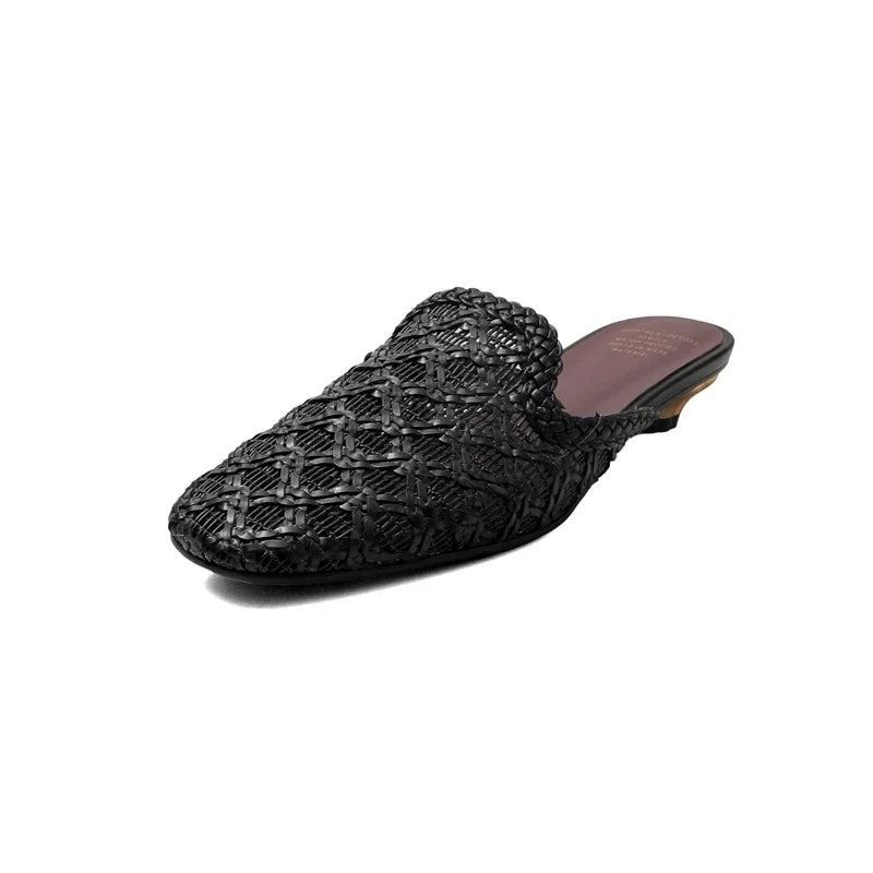 sheepskin woven middle Heel