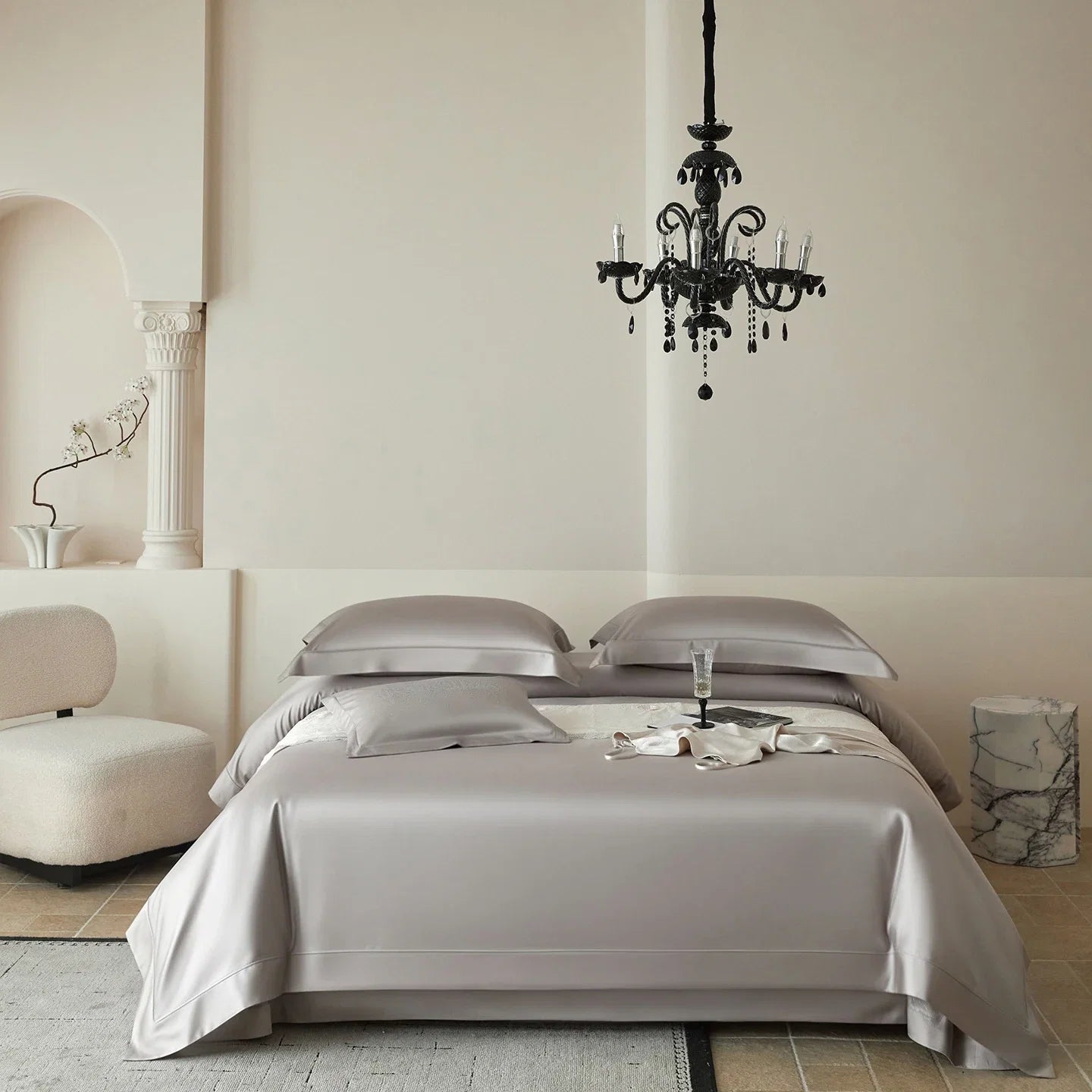 1000TC Egyptian Cotton Simple Solid Color Luxury Bedding Set