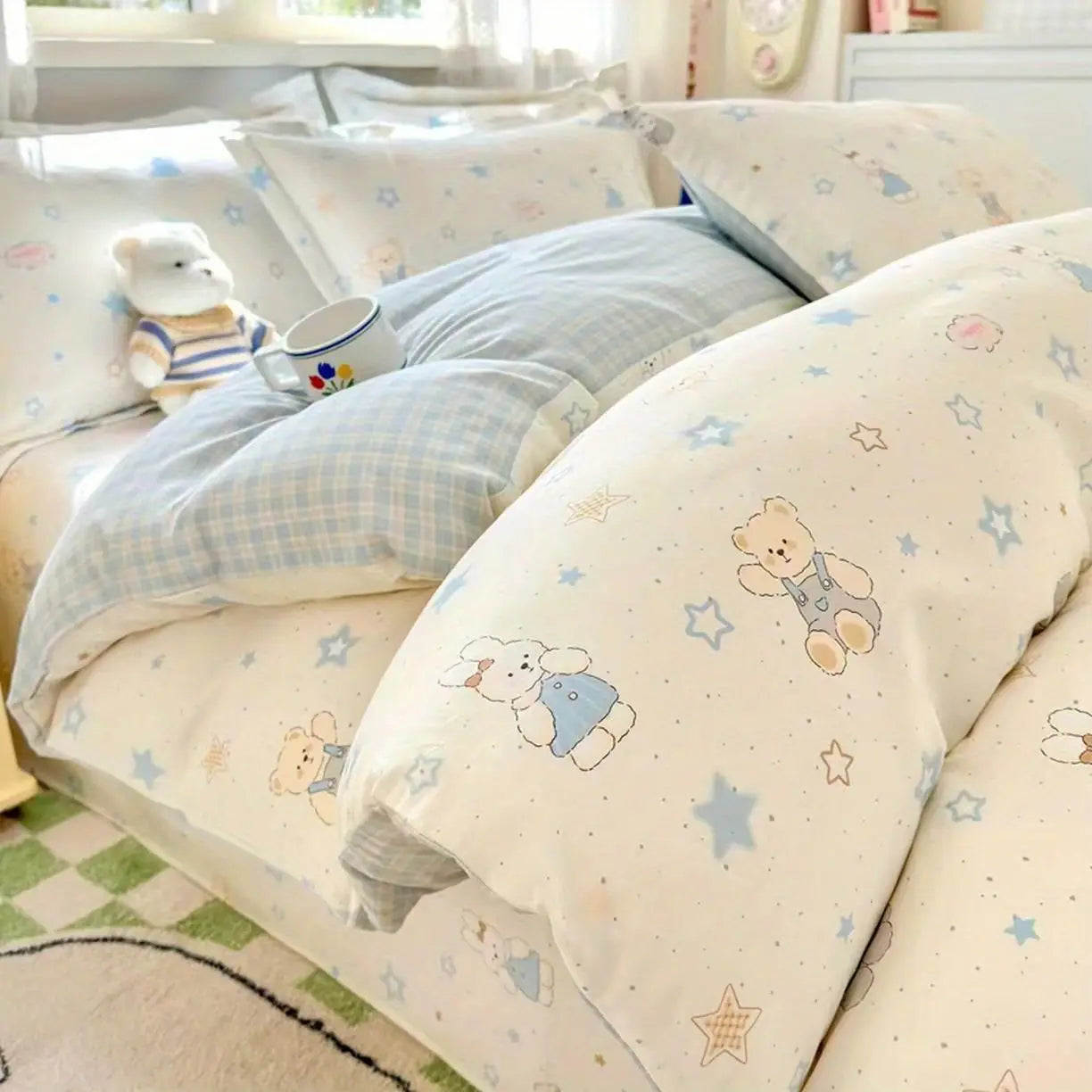 Cute Pink Bear Bedding Set