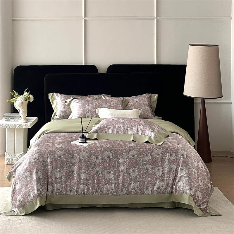 Vintage Botanical Floral Print Luxury Bedding Set