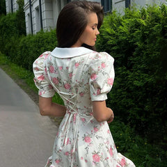 Gweny Puff Sleeves Floral Mini Dress