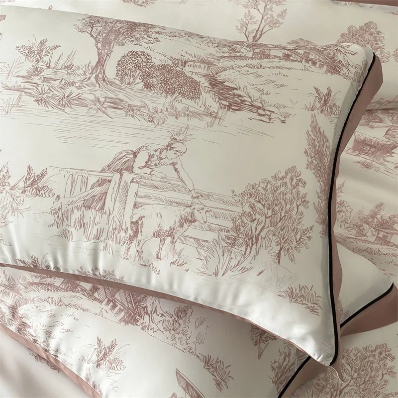 Luxury Organic Bamboo Soft Silky Printing Bedding Set