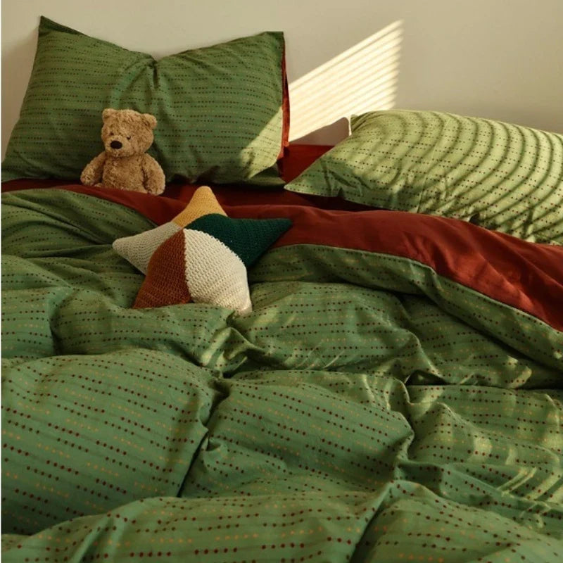 A-class Artistic Bedroom Vintage Style Cotton Four Piece Set Nordic Style Mother and Baby Grade Pure Cotton Duvet Cover
