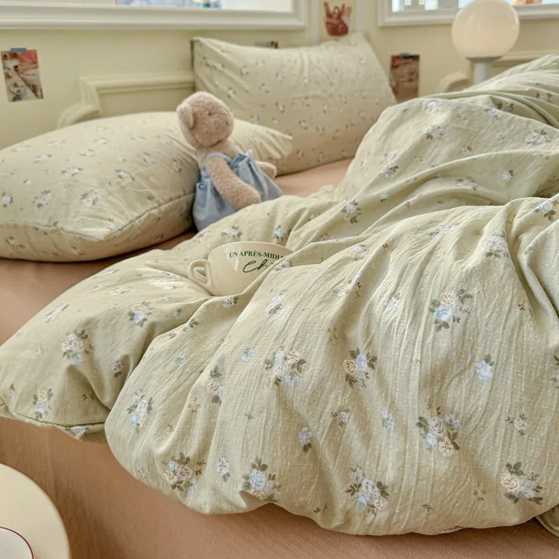 Wave Point Washed Cotton Bedding Set