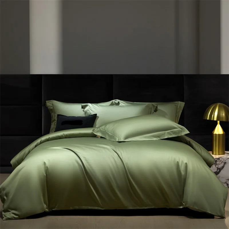 Hotel Grade Solid Color Luxury 1000TC Long Staple Cotton Soft Bedding Set