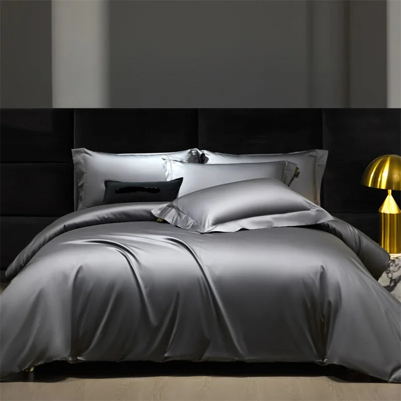 Hotel Grade Solid Color Luxury 1000TC Long Staple Cotton Soft Bedding Set