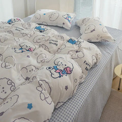 Cute Dog Duvet Cover Set Soft Kids Adult Twin Queen Size Girls Boys Flat Sheet Pillowcase Bedspread No Filler Bedding Set