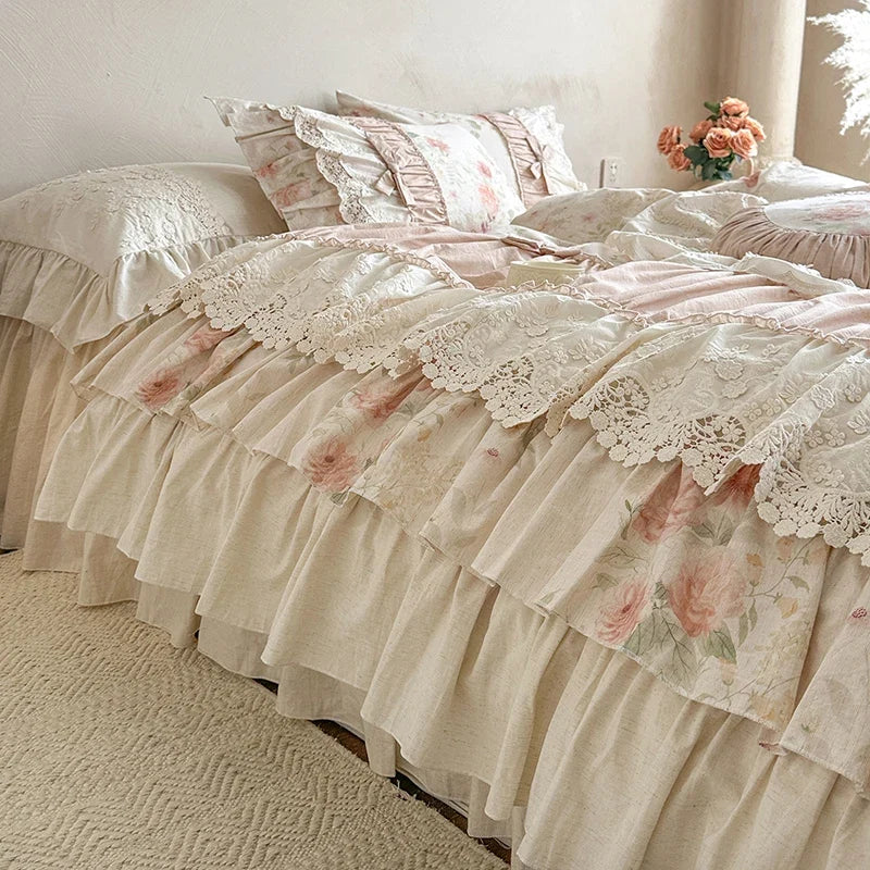 100% Cotton Vintage French Floral Bedding Set